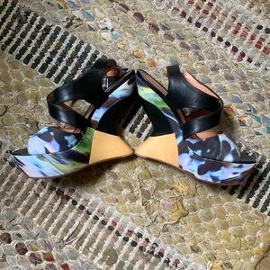 EUC Anthropologie Leifsdottir cutout wedge shoe size 37